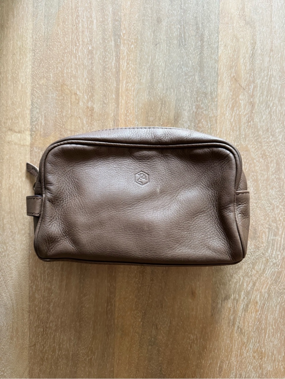 Valentina In Pell Brown Leather Travel Toiletry Bag